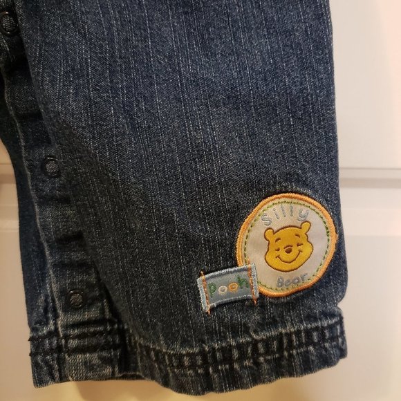 DISNEY Boy's Embroidered Winnie The Pooh Denim Overalls - Baby Size: 3 Months - Picture 7 of 11